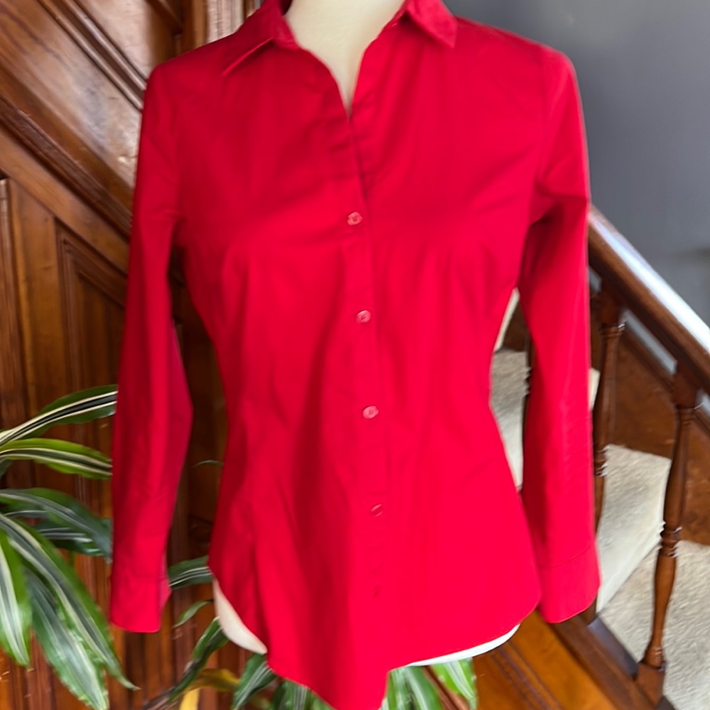 Career Button Down Top Sz 4P